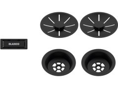 Odtoková sada s přepadem C-overflow, černá matná Black Edition - obrázek 1