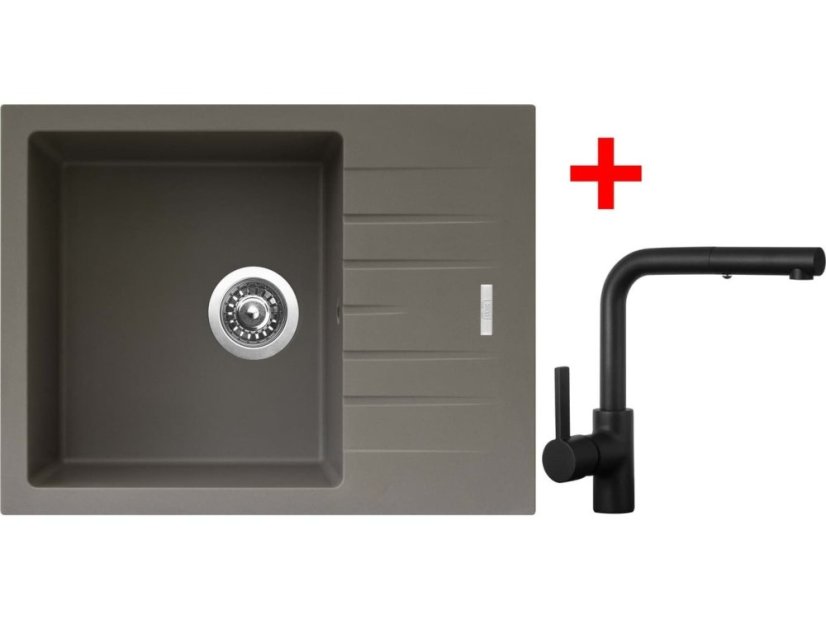 Sinks PERFECTO 650 Truffle + ENIGMA S čierná matná