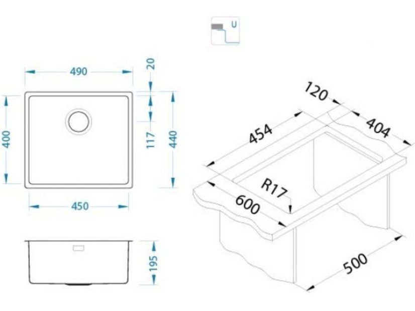 Nerezový drez Alveus Kombino 40 U