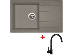 Sinks LINEA 780 Truffle + Vitalia černá matná