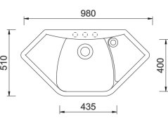 Set Sinks Naiky 980 Metalblack + Mix 3 P GR