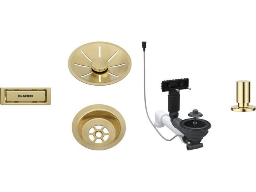 Blanco odtoková sada InFino pro jednu vaničku + táhlo, satin gold Blanco odtoková sada InFino pro jednu vaničku + táhlo, satin gold