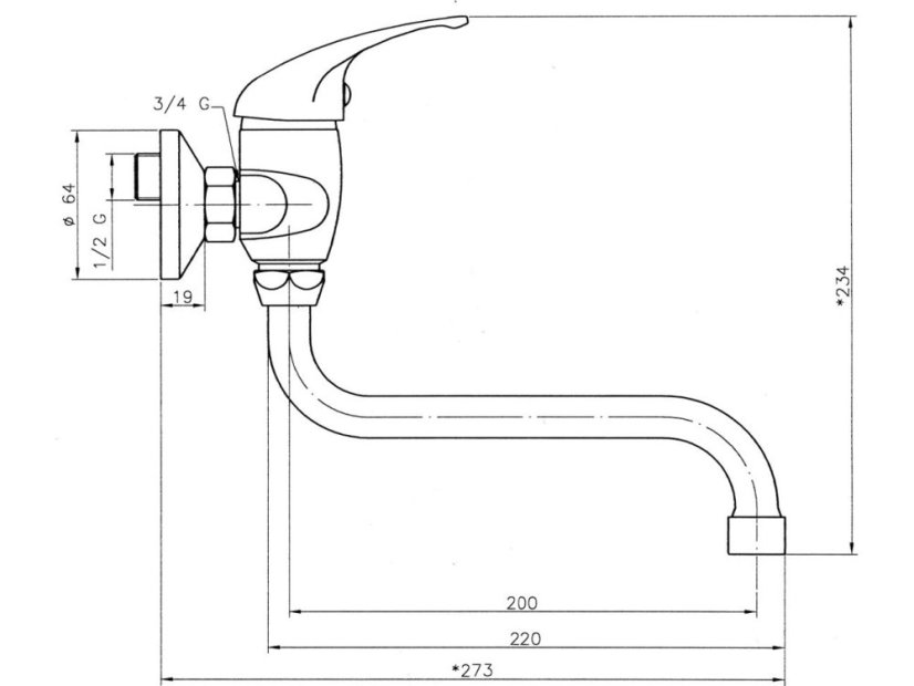 Nástěnná baterie 150 mm Titania Iris chrom