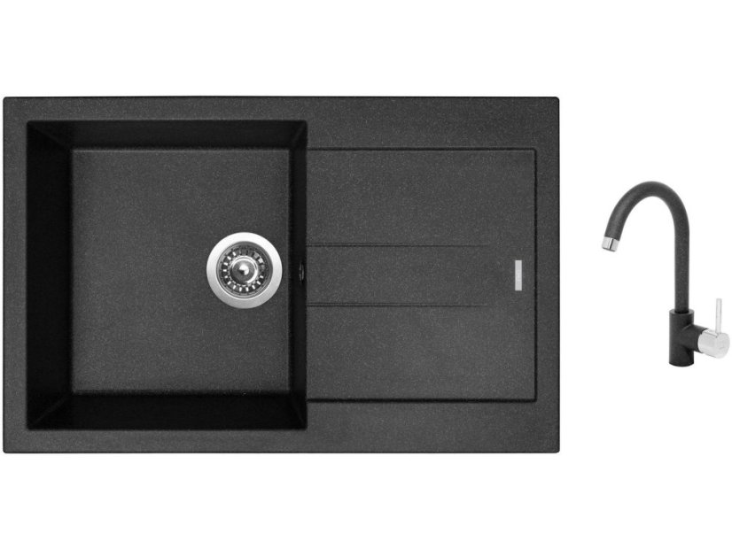 Set Sinks AMANDA 780 Granblack + baterie Sinks MIX 35 Granblack