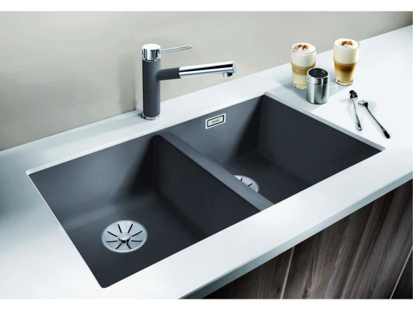 Granitový dřez Blanco SUBLINE 350/350 U InFino bílá bez táhla