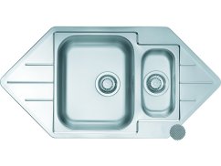 Nerezový rohový dřez Alveus LINE 40 dekor