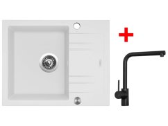 Set Sinks Linea 600 XC Milk + Elka čierná matná