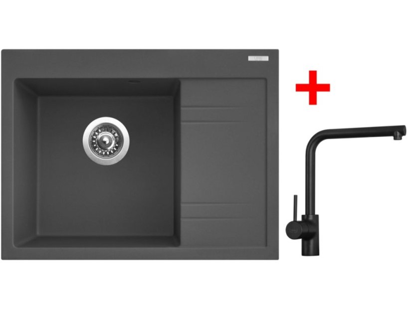 Set Sinks RIM 650 L Titanium + Elka černá matná