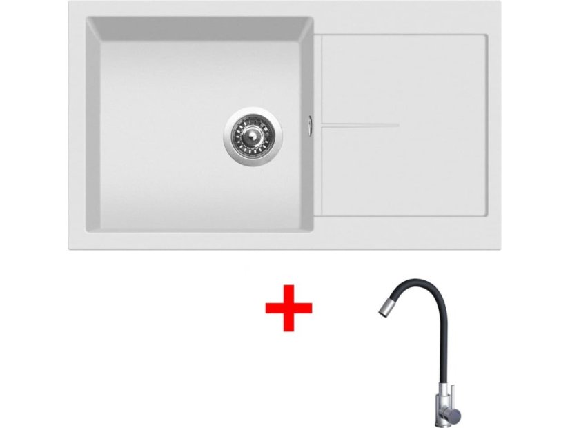 Set Sinks Infinity 860 Milk + Elasta nerez/černá