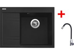 Sinks RIM 650 P Metalblack + Elasta nerez/čierná