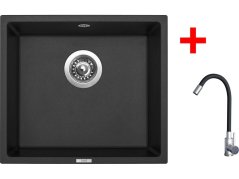 Sinks FRAME 457 Granblack + Elasta nerez/černá