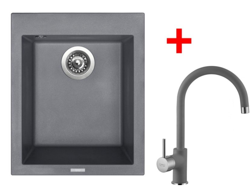 Set Sinks CUBE 410 Titanium + Vitalia GR