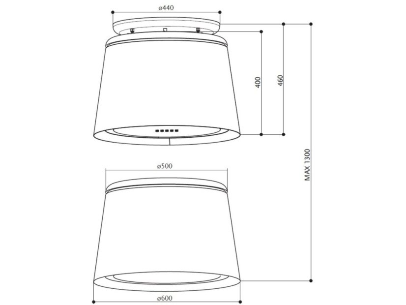 Ostrůvková digestoř Faber CELINE PLUS WW/CG MATT KL-3