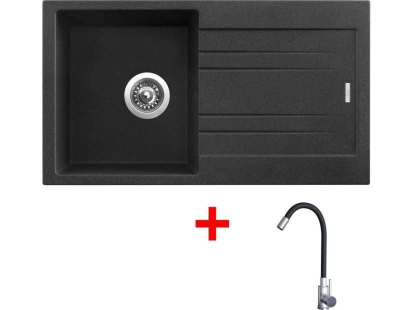 Sinks RAPID 780 Granblack + Elasta nerez/černá