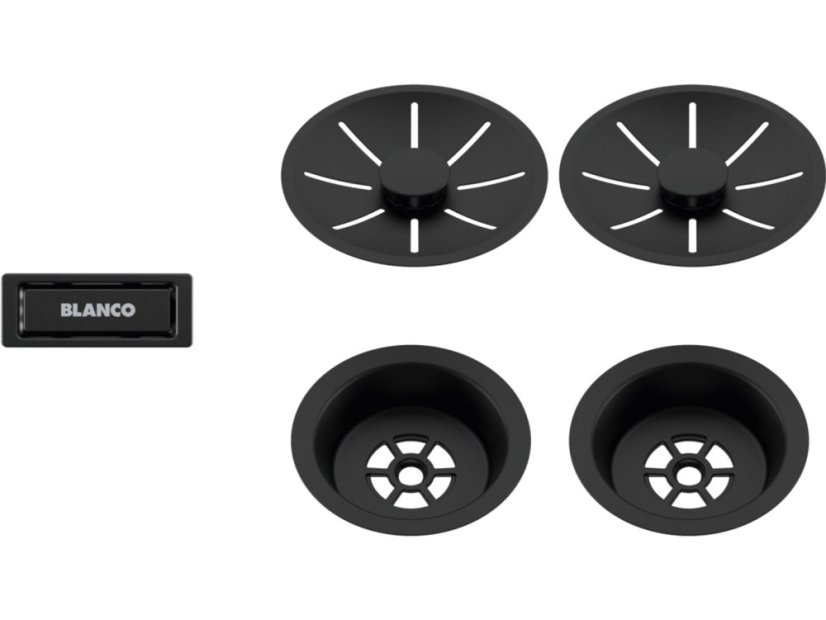 Odtoková sada s přepadem C-overflow, černá matná Black Edition - obrázek 1