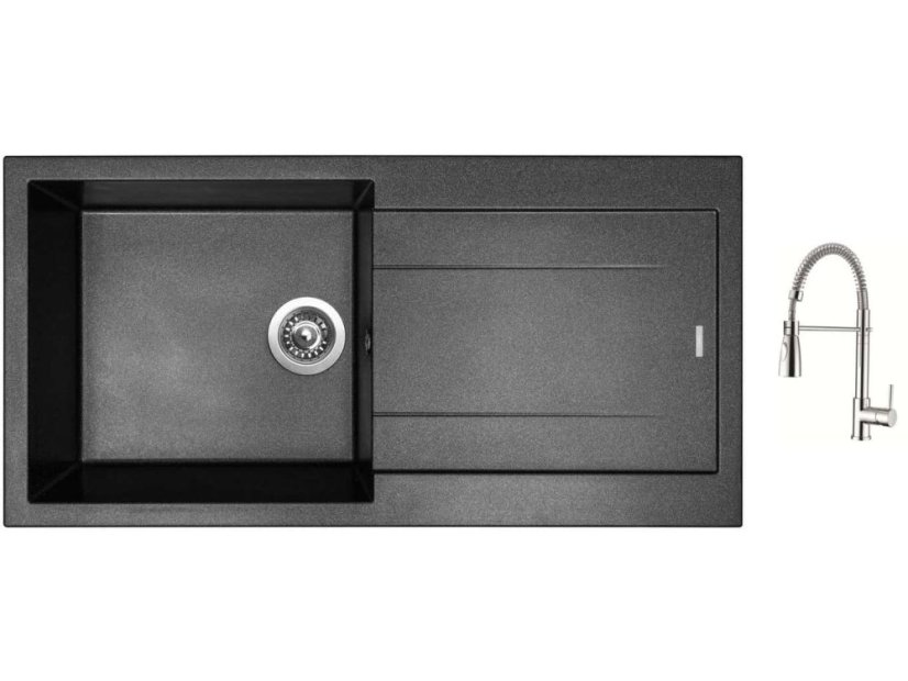 Set Sinks AMANDA 990 Metalblack + baterie Sinks MIX 35 PROF S chrom