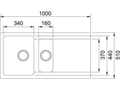Tectonitový dřez Franke OID 651 Černá