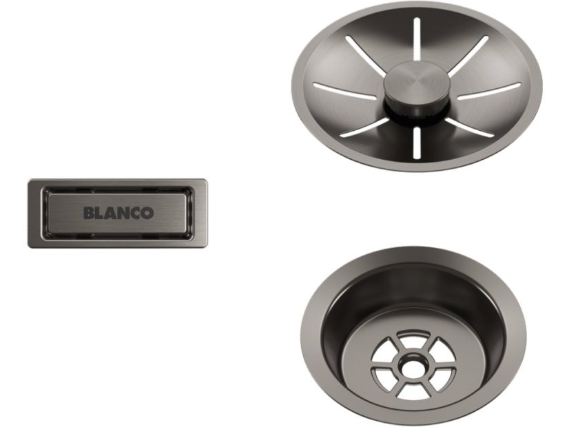 Odtoková sada Blanco InFino pro jednu vaničku, satin dark platinum - obrázek 1 Odtoková sada Blanco InFino pro jednu vaničku, satin dark platinum - obrázek 1
