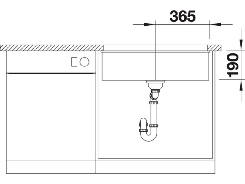 Granitový drez Blanco SUBLINE 700 U InFino sivá skala bez tiahla