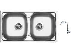 Set Sinks OKIO 780 DUO V leštěný + baterie Sinks MIX 35 chrom