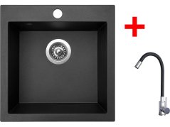 Sinks VIVA 455 Metalblack + Elasta nerez/černá