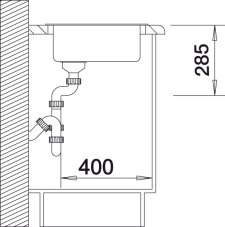Granitový dřez Blanco Rondo 45 nákres