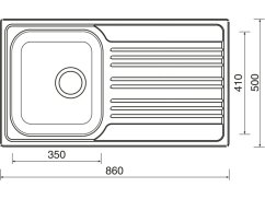 Nerezový drez Sinks STAR 860 V 0,6mm matný