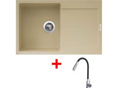 Sinks ULTIMA 790 Sahara + ELASTA S nerez/čierná