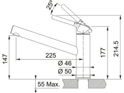 Drezová batéria Franke FC 3054.094 Orbit Biela-ľad