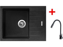 Sinks PERFECTO 650 Granblack + ELASTA S čierná matná