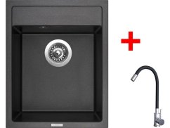 Sinks CLASSIC 400 Metalblack + Elasta nerez/černá