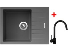 Sinks PERFECTO 650 Titanium + Vitalia čierná matná