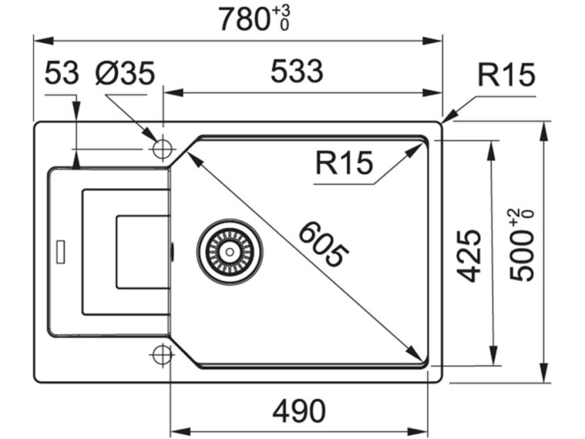 Granitový dřez Franke UBG 611-78 BB Matná černá