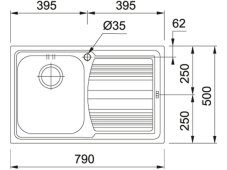 Nerezový dřez Franke LLX 611/2 Nerez