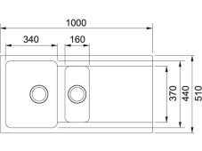 Tectonitový dřez Franke OID 651 Bílá nákres
