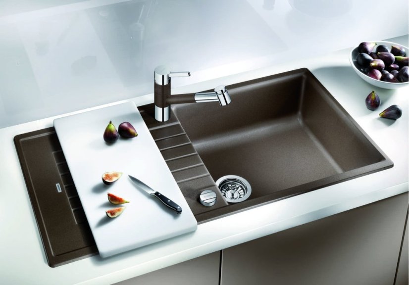 Granitový dřez Blanco ZIA XL 6 S Compact bílá soft s excentrem