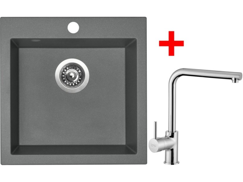 Set Sinks Viva 455 Titanium + Elka