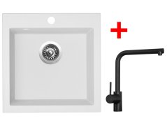 Set Sinks Viva 455 Milk + Elka černá matná Set Sinks Viva 455 Milk + Elka černá matná