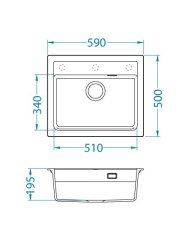 Granitový drez Alveus ATROX 30 QC čierný matný  A90