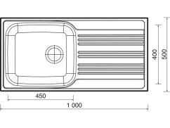 Nerezový drez Sinks STAR 1000 XXL V 0,7mm matný