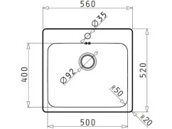 Nerezový drez Pyramis Zeria 56x52 1B