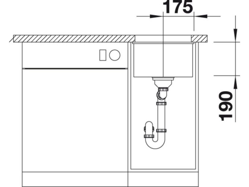 Granitový drez Blanco SUBLINE 320-U InFino čierna