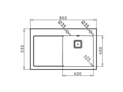 Drez so sklom Pyramis Crystalon 86x53 čierny RH