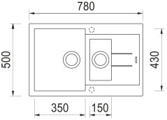 Granitový drez Sinks Amanda 780.1 Metalblack
