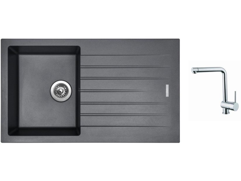 Set Sinks PERFECTO 860 Titanium + baterie Sinks MIX 3 chrom