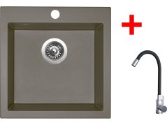 Sinks VIVA 455 Truffle + Elasta nerez/černá