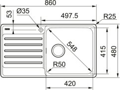Nerezový dřez Franke BCX 211-86/7 Nerez