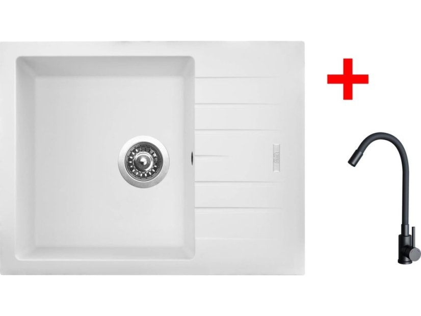 Sinks PERFECTO 650 Milk + ELASTA černá matná