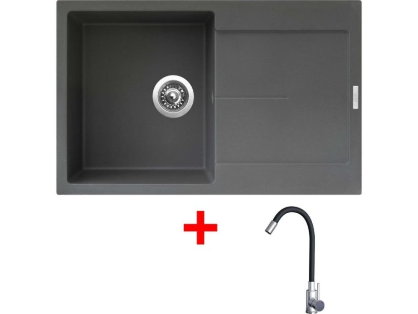 Sinks ULTIMA 790 Titanium + Elasta nerez/černá