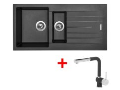 Set Sinks Perfecto 1000.1 Metalblack + Mix 3 P GR